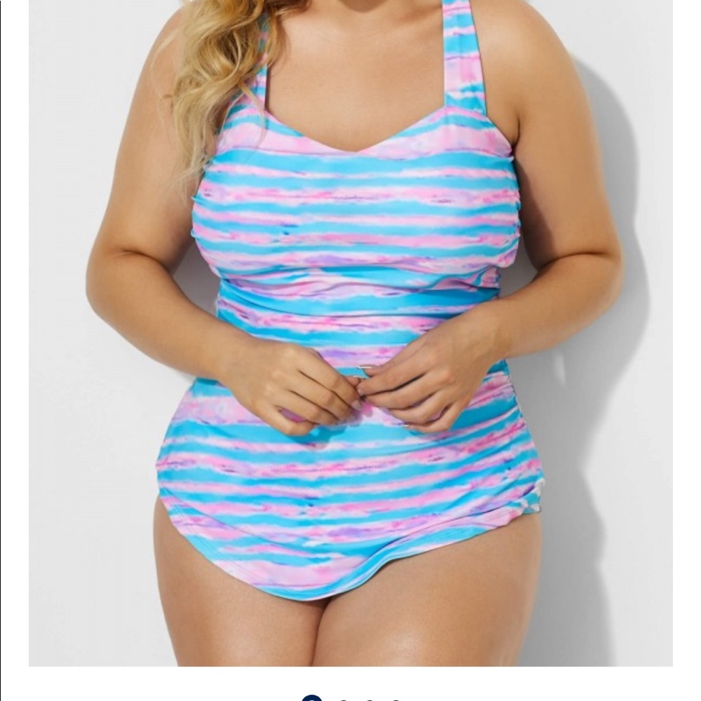 Meet Curve Sarong Front One Piece Swimsuit